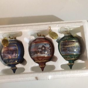 💥CHARITY SALE Terry Redlin Vintage Bradford Exchange Christmas Baubles